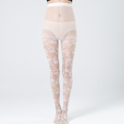 3 Pairs Premium Fashion Flower Pattern Tights for Women with Designs Sheer Colorful Pantyhose Stockings Package3