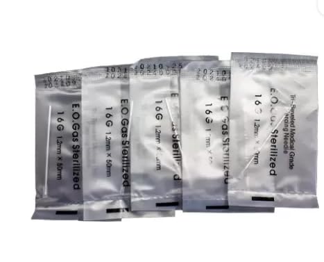 16G 1.2mm X 50mm Body Piercing Tools Stainless Steel Hollow Sterilize Tattoo Needle Body Piercing 10pcs