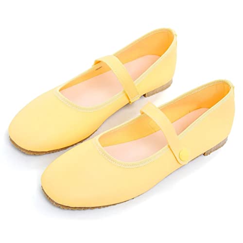 LUXINYU Women's Mary Jane Shoes Candy Color Ankle Strap Ballet Flats Soft Pu Leather Lightweight Casual Flats2