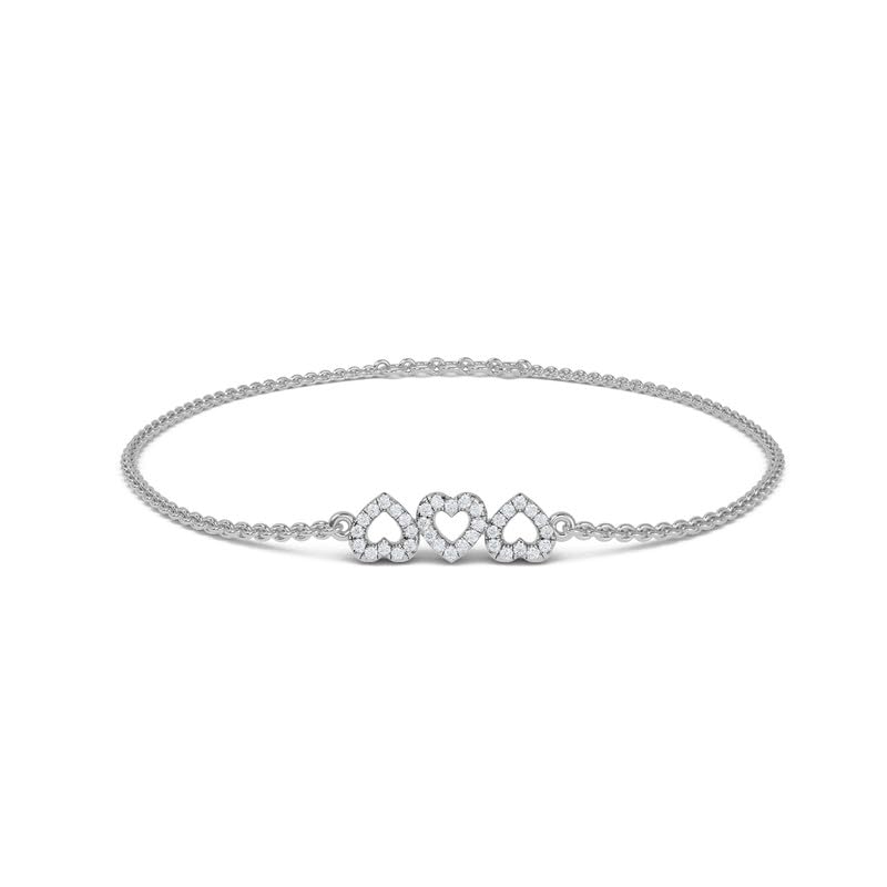 Image of KISNA 14KT|18KT BIS Hallmark Pure Gold Heart bracelets For Women Size -7