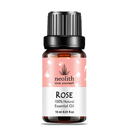 Neolith Pure & Natural Egyptian Rose Essential Oil || Therapeutic Grade, Steam Distilled Oil for Skin Care, Hair Care, and Aromatherapy, 15ML