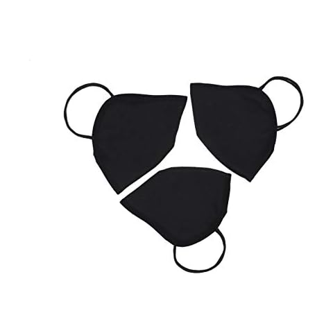 3 Pack Reusable and Washable Plain Black Face Masks | Organic Cotton Face Covering for Men | Breathable & Comfortable Face Mask for Women | Soft Fabric Black Face Cover (3 Pack) Cover