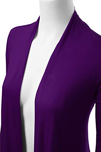 Image of Women's Drape Front Open Cardigan Long Sleeve (S-2X, Made in USA)