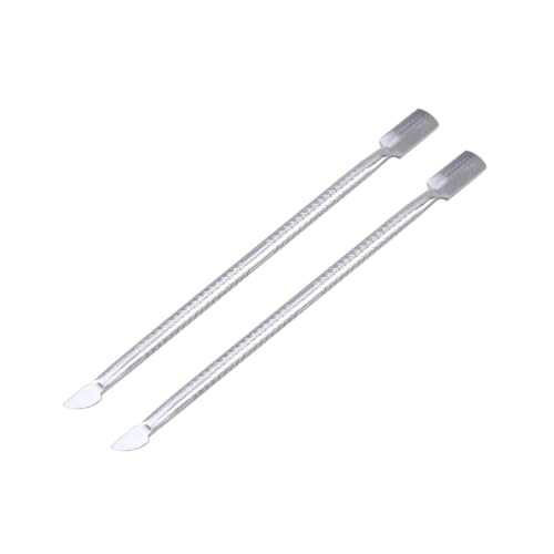 MUSISALY 2Pcs Stainless Steel Cuticle Spoon Pusher Kit for Nail Care Professional Manicure Tools for Easy Cuticle Removal and Nail Treatment