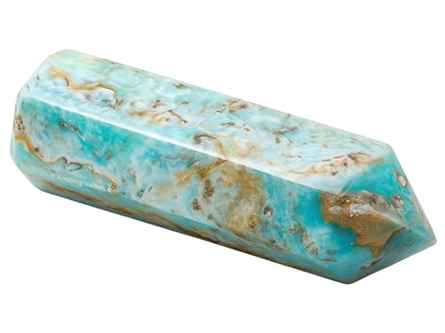 Image of Amazing Gemstone Large Caribbean Calcite Crystal Towers ~ Natural Healing Crystal Point Obelisk for Reiki Healing and Crystal Grid (5.5 to 6 INCH)