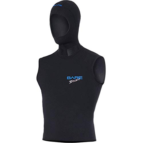 BARE chaleco con capucha para hombre 1MM: calor añadido bajo cualquier traje completo de neopreno miniatura 1