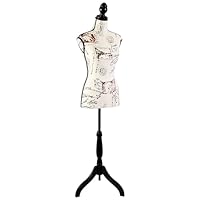 Female Mannequin, Hanging Fashion Torso Display Form Mannequin with Hook, Adjustable Tripod Stand, for Sweaters, T-Shirts, Jackets, Dresses, Blouses, Tops