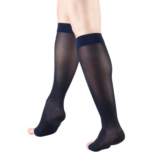 Image of Truform Sheer Compression Stockings, 8-15 mmHg, Women's Knee High Length, 20 Denier