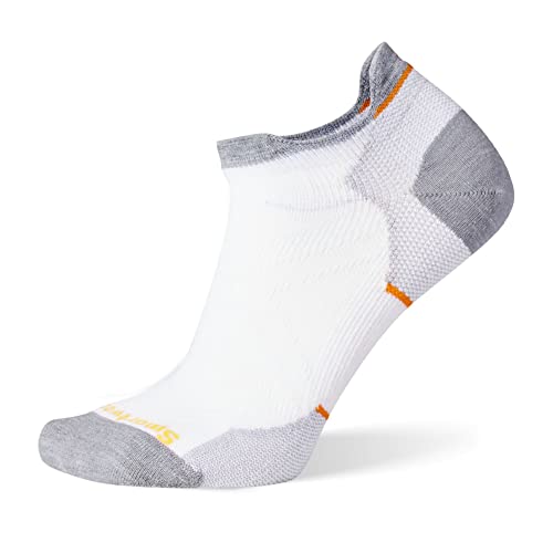 Smartwool SW001668122M Meias femininas Run Zero Cushion Low Ankle Branco M