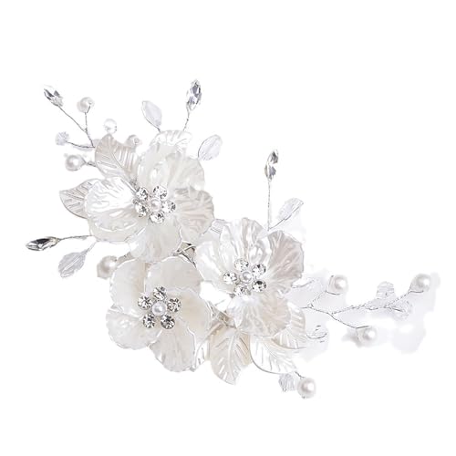 JUSTUSNX Braut-Hochzeits-Haarschmuck, Hochzeitshaarteil, Blumen-Haarspange, Braut-Haarschmuck für Damen und Mädchen