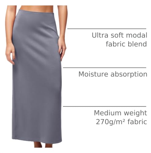 Image of ODODOS Modal Soft Maxi Skirt for Women, Back Slit High Waist Casual Long Pencil Skirts