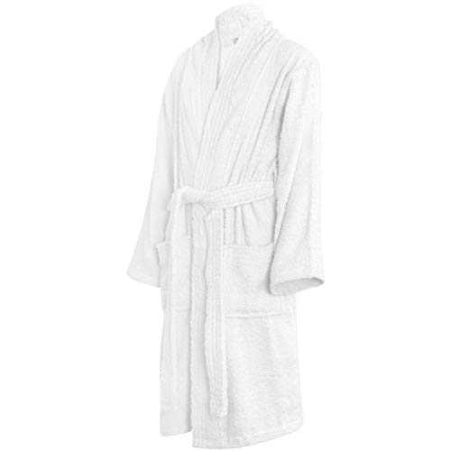 A2Z 4 Kids 100% Cotton Terry Towelling Shawl Collar Bath Robe - Towel Bathrobe 126 White 11-12 #TOP2