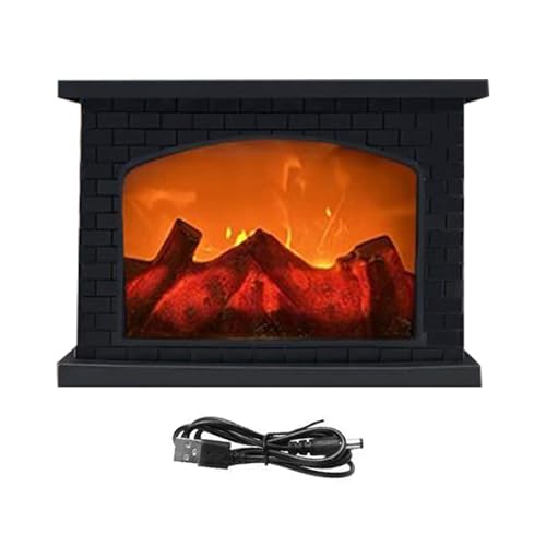 Farolillos de chimenea – Lámpara LED recargable por USB, sin llama, con batería y USB, para salón, mesa, jardín, camping, balcón, terraza