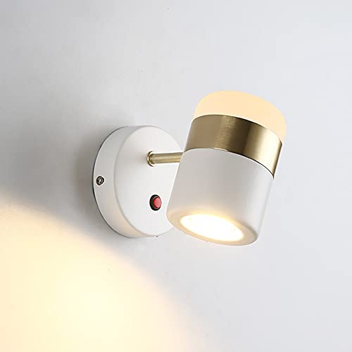 Apliques de Pared, Lámparas de Pared Creativas nórdicas, rotación de 360 ​​Grados, 5 vatios, Luces de Pared de Lectura con protección Ocular LED, con Interruptor, lámpara de Noche for Sala de Estar,