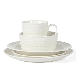 Marthastewart30piecebasketweavenewbonechinaembossedchipandscratchresistantporcelaindinnerwareset  Urban Country Home Decor Martha stewart 30 piece basket weave new bone china embossed chip and scratch resistant porcelain dinnerware set  urban country home decor