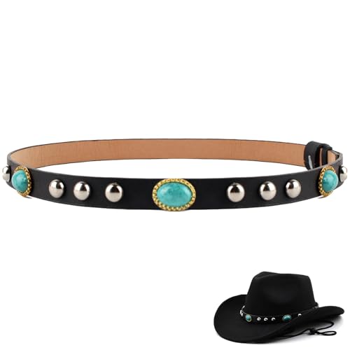 nemokamai Cowboy Hat Bands for Men Women, Leather Hatbands Belt for Cowboy/Western/Fedora/Cowgirl Hats Multicolor