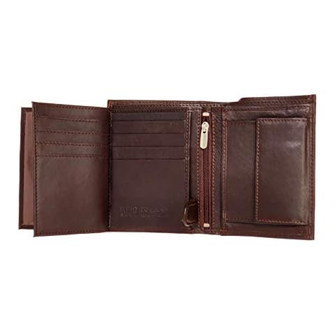 Soft Genuine Leather Wallets For Men | RFID Blocking Card Holder | Coin Pocket Bifold Purse Wallet | 3 Id Display Pockets | 2 Zipped Pouches (Brown) Cover