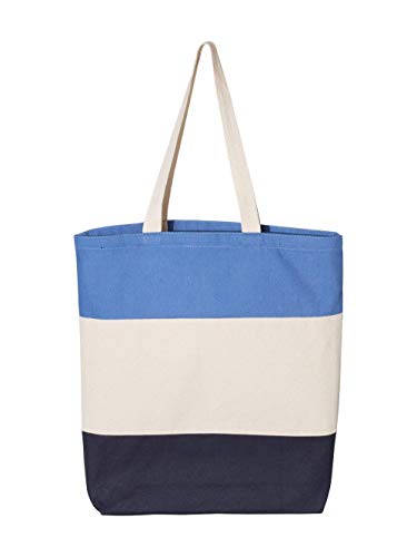 Q-Tees 11L Tri-Color Tote One Size Navy/Natural/Carolina Blue2