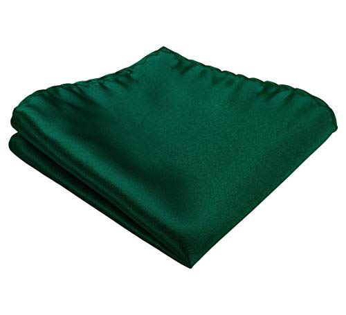 TIE G Solid Satin Color Formal Necktie and Pocket Square Sets in Gift Box (Hunter Green) - Image 5