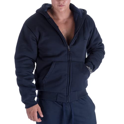 Image of Gary Com Heavyweight Sherpa Hoodies for Men, Thick Fleece Lined Full Zip Up Winter Warm Sweatshirts Work Jackets