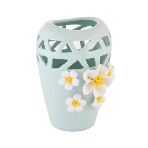 Image of Amazon Basics Artistic & Decorative Ceramic Vase | for Home Decor (Sky Blue)