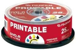 Amazon.com: Fujifilm DVD-R Printable Inkjet X25 Spindle (4.7GB 16X ...