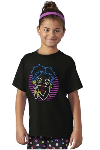 Betty Boop Colorful Neon Sign Cartoon Girls Kids T Shirt Tees4