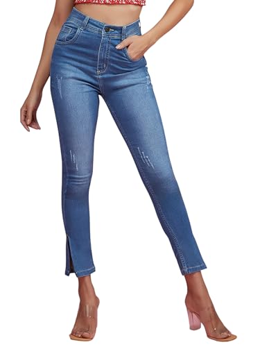 Image of Miss Chase Women's Wide-Leg High-Rise Regular-Length Stretchable Shaping Denim Jeans