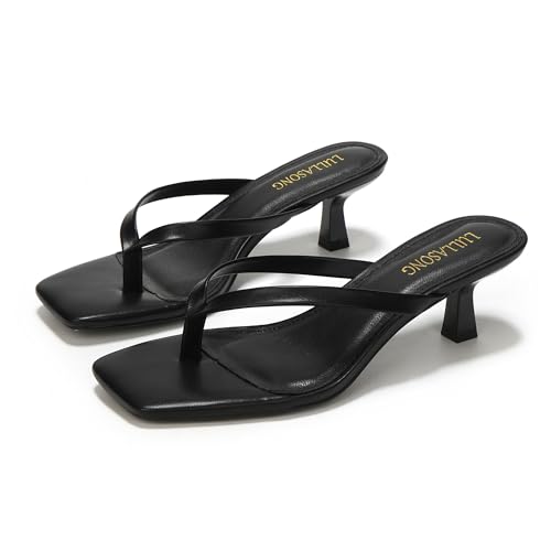 Women's Kitten Heels Sandals Square Open Toe Flip Flop Heels 1.8-2 Inch Heeled Sandals for Women2