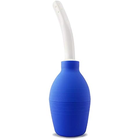 Douper Enema Bulb Kits, Silicone Clean Anal Douche Men Women for Anal Colonic Vaginal Cleaning Safe Comfortable Douche Enema Kit, 310ml / 10.48oz (Blue) Cover
