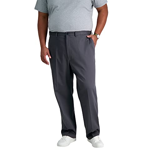 Image of Haggar Men's Big & Tall Premium No Iron Classic Fit Flat-Front Khaki