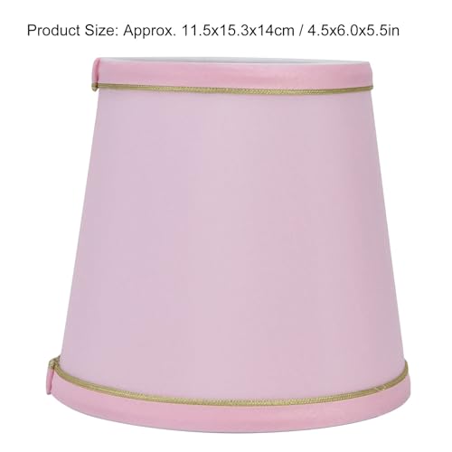 Small Pink Lamp Shades Set of 2, European Style Barrel Fabric Lampshade Small Lamp Shade for Table Lamps Replacement Table Chandelier - Image 2