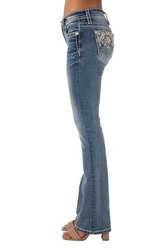 Miss Me Women's Geometric Sequin Embellished Mid-Rise Bootcut Jeans3