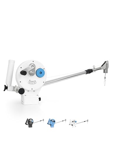 BLUEWING Manual Downrigger Billfish 160 with Telescopic Stainless Steel Boom Deep Trolling Device, White