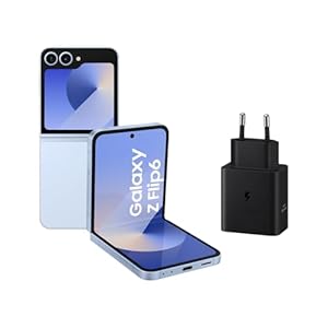 Samsung Galaxy Z Flip6 256 GB + Cargador – Teléfono Móvil con IA, Smartphone Android Libre, Cámara 50 MP, Azul (Versión Española)