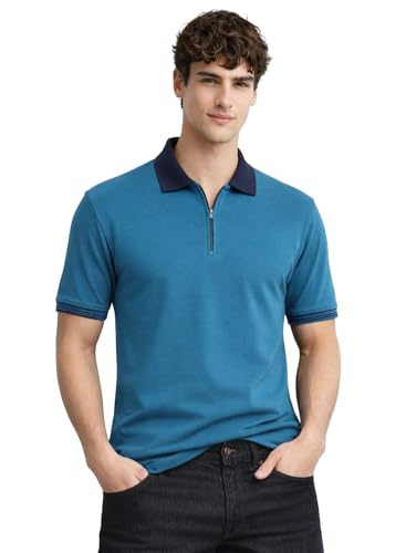 Image of Mens Premium Cotton Polo T-Shirt | 220 GSM Soft Fabric | Casual Stylish Look | Zipper Polo Design Snow White Polo T Shirt | Polo Tshirt for All-Day Wear