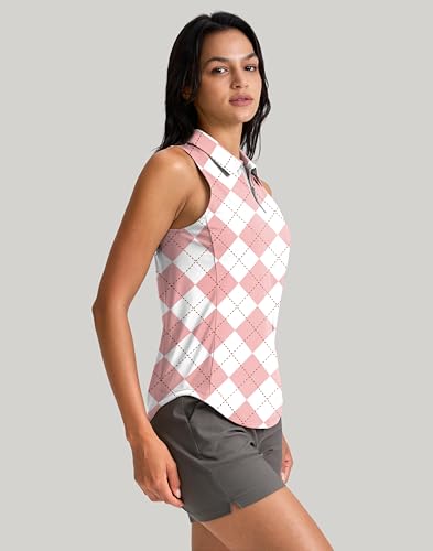 G Gradual Womens Golf Shirt Sleeveless Zip Up Polo Shirts - image 2