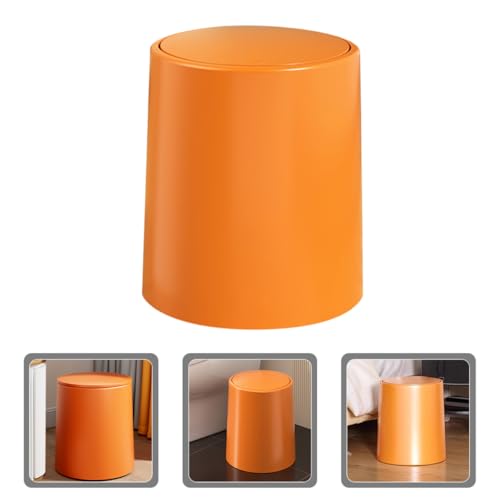 Bote de basura rectangular de plástico con tapa de presión miniatura 5