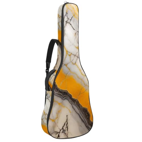 Housse de protection pour guitare étanche à motif marbre jaune élégant