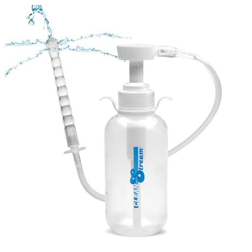 Cleanstream Pump Action Enema Bottle with Nozzle, Travel Enema Kit for Colon Cleansing with Syringe Handle and Nozzle Tip, Reusable at Home Cleaner Set for Men and Women, Premium Silicone, 300 ml