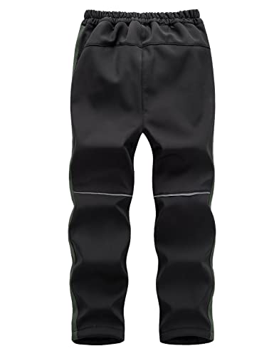 Kids Softshell Pants Boys Girls Fleece Lined Elastic Waist Trousers Children Winter Warm Hiking Trousers2