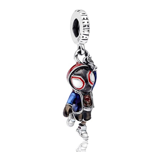 MITSOKU 925 Sterling Silver Charms Black Spider Hero Dangle Beads for Bracelets and Necklaces Jewelry for Women