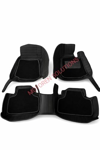 Image of 10D Premium Leatherette Car Foot Mat for Nissan xtrail 7seater 2024 onw| Luxurious & Elegant Look | 100% Waterproof and Dust Proof | Custom Fitted 10D Car Floor Tray Mat -Full Black