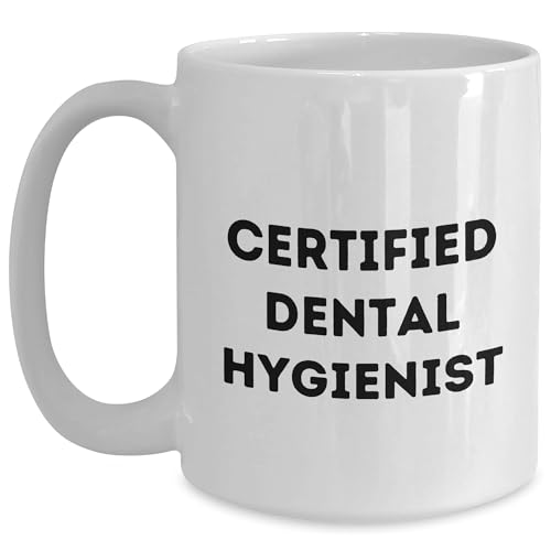 Dental Hygienist Gifts from Friends, Cute Valentine's White Coffee Mug for Certified Dental Hygienist