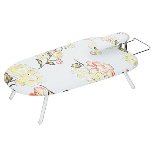 Small Ironing Board, Folding Portable Travel Iron Board with PP Porous Body Panel & 100% Cotton Cover (Color : Flower, Size : Fixed model)