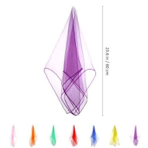 21pcs Rayon Dance Scarves Soft Silk Performance Props for Movement Juggling and Dance Includes Each2