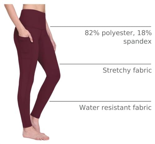 Image of baleaf Women's Fleece Lined Leggings, High Waisted | Thermal Warm Winter Tights, Thick Yoga Pants, Cold Weather, with Pockets