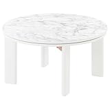 ぼん家具 こたつ テーブル 折りたたみ こたつテーブル 円形 70×70cm 天板 リバーシブル 炬燵 大理石調 マーブルホワイト