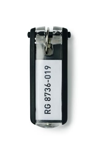 Durable Llavero Key Clip, 6 piezas, negro, 195701