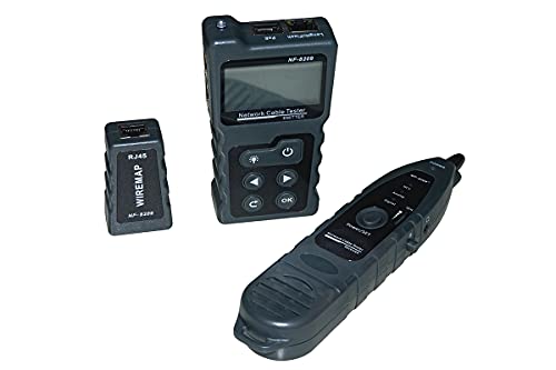 LINK LKMS15 Tester mit Digitalanzeige für Netzkabel und POE, mit Kabelsonde, Unterfackel